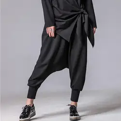 Модные Письма печати сращены черный Дамские шаровары повседневное для женщин 2018 Весна Европейский личность свободные штаны