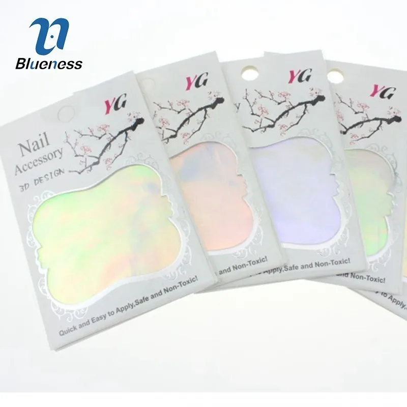 

Blueness Fashion 5 Style Aurora Nails Decal 3D Irregular Glass Manicure Stickers Nail Accessories Colorful Magic Nail Stickers