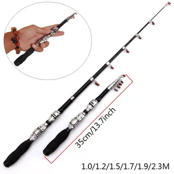 

Hot New 1.0M-2.3M Carbon Telescopic Pocket Fishing Cast Rod Pole Mini Travel For Sea / Boat / Ice Lure Fishing Rod