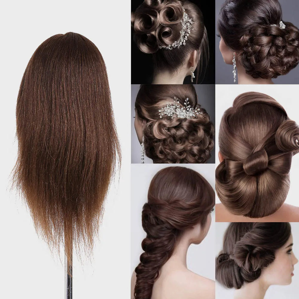 

20" Mannequin Head Hairdressing Training Head Hair Braiding Practice Dummy Head High Temperature Fiber Head Model