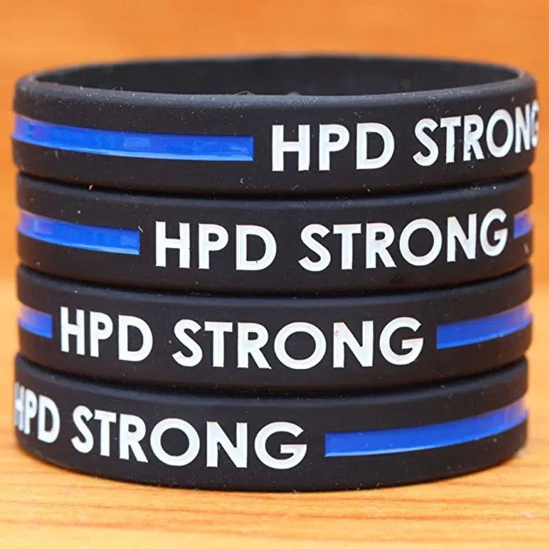 100 шт. американские и браслеты с надписью Police Lives Matter силиконовые HPD прочные тонкие