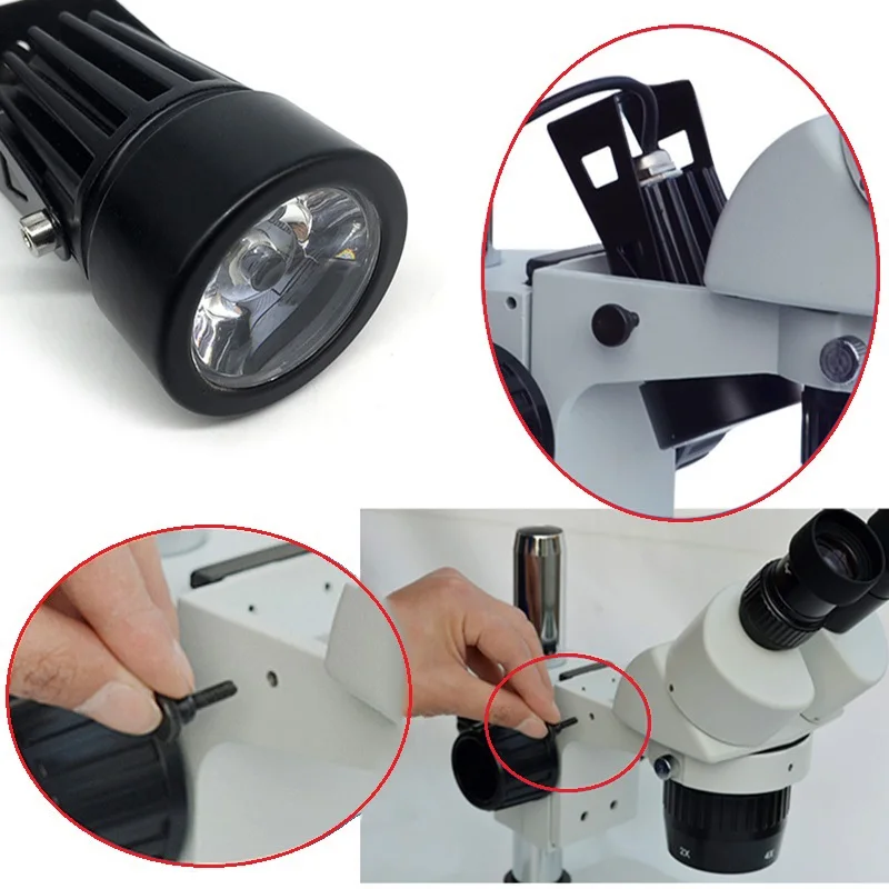 Stereo Microscope Top Supplementary Illuminator LED Light Source 110V-240V Brightness Adjustable Microscope Lighting