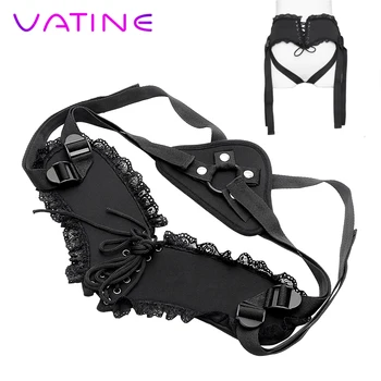 VATINE Wearable Strapon Penis Bondage Lace Sex Toys for Women Lesbian Strap On Dildos Pants Self Bondage Erotic Sex Shop 1