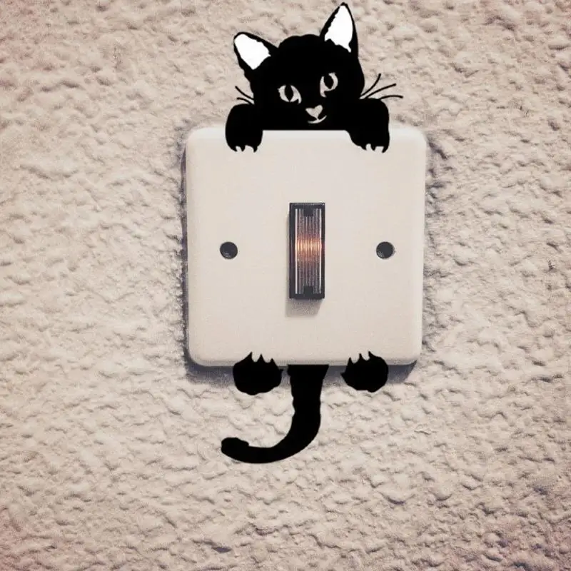 

DIY Funny Cute Cat Light Switch Stickers Mural Baby Nursery Wall Stickers Decals Home Bedroom Living Room Parlor Decoration