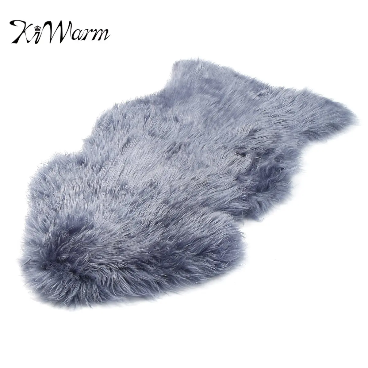 

KiWarm 1 pcs 100x65cm Genuine Australian Charcoal Grey Sheepskin Rug Single Size Eco Pelt Rug Home Bedroom Decoration