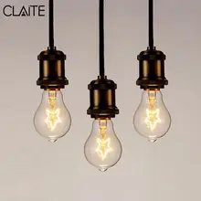 CLAITE Edison светильник накаливания 40 Вт E27 Ретро Винтаж ST64 220 промышленные лампы накаливания подвесной светильник из нитей украшения