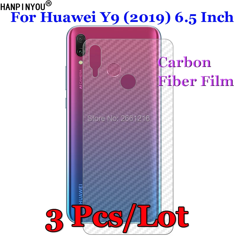 

3 Pcs/Lot For Huawei Y9 (2019) / Enjoy 9 Plus 6.5" 3D Non-slip Clear Carbon Fiber Back Film Screen Protector Protective Sticker
