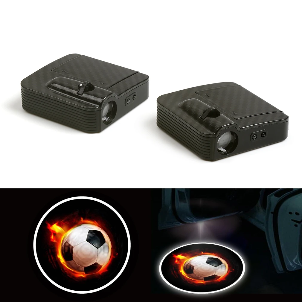 

New Courtesy Fit For Flaming Soccer Football Car Logo Door Ghost Shadow Laser Projector LED 12V Pair