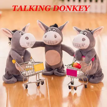 

Talking Nod Donkey Mouse Record Chat Pet Plush New Year Gift for Kids Eyeful Hot New Cute Funny Plush Burro Can Speak And Walk