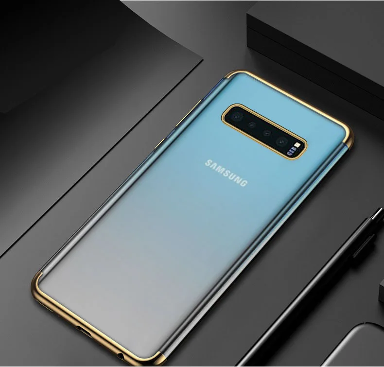1 шт./лот Прозрачный гальванический Мягкий ТПУ Тонкий чехол для Samsung Galaxy S10e S10 Plus M20