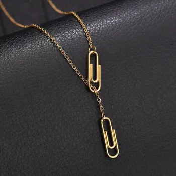 

Gold Classic Pin Pendant Necklace Chain For Women Unique Design High Quality Long Necklaces Party Decoration Necklaces Jewelry