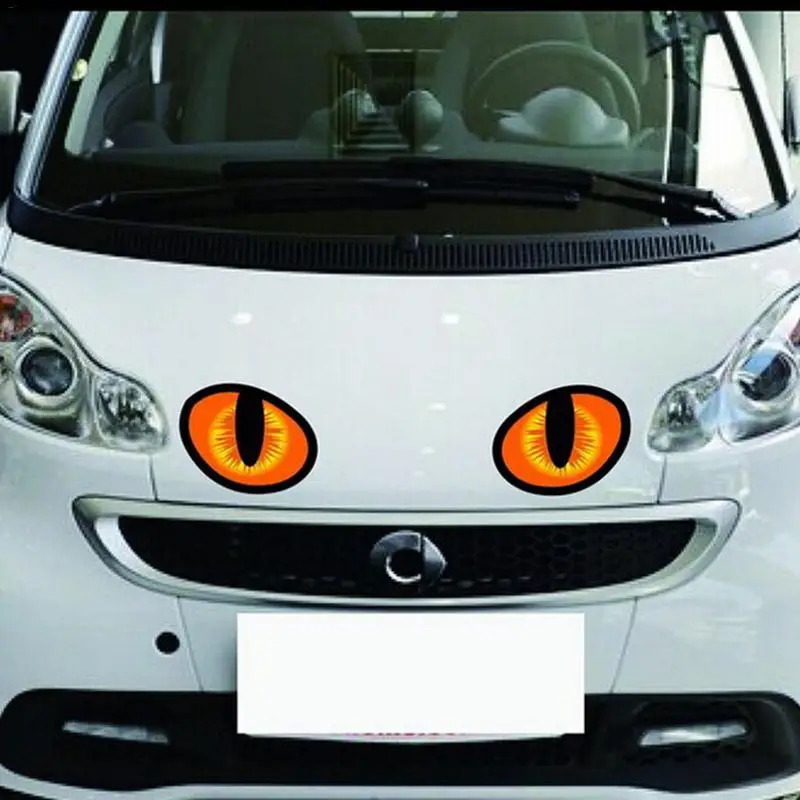 

3D Car Supplies Stereo Cat Eye Rearview Mirror Personality Reflective Stickers Window Perspective Realistic Car Stickers