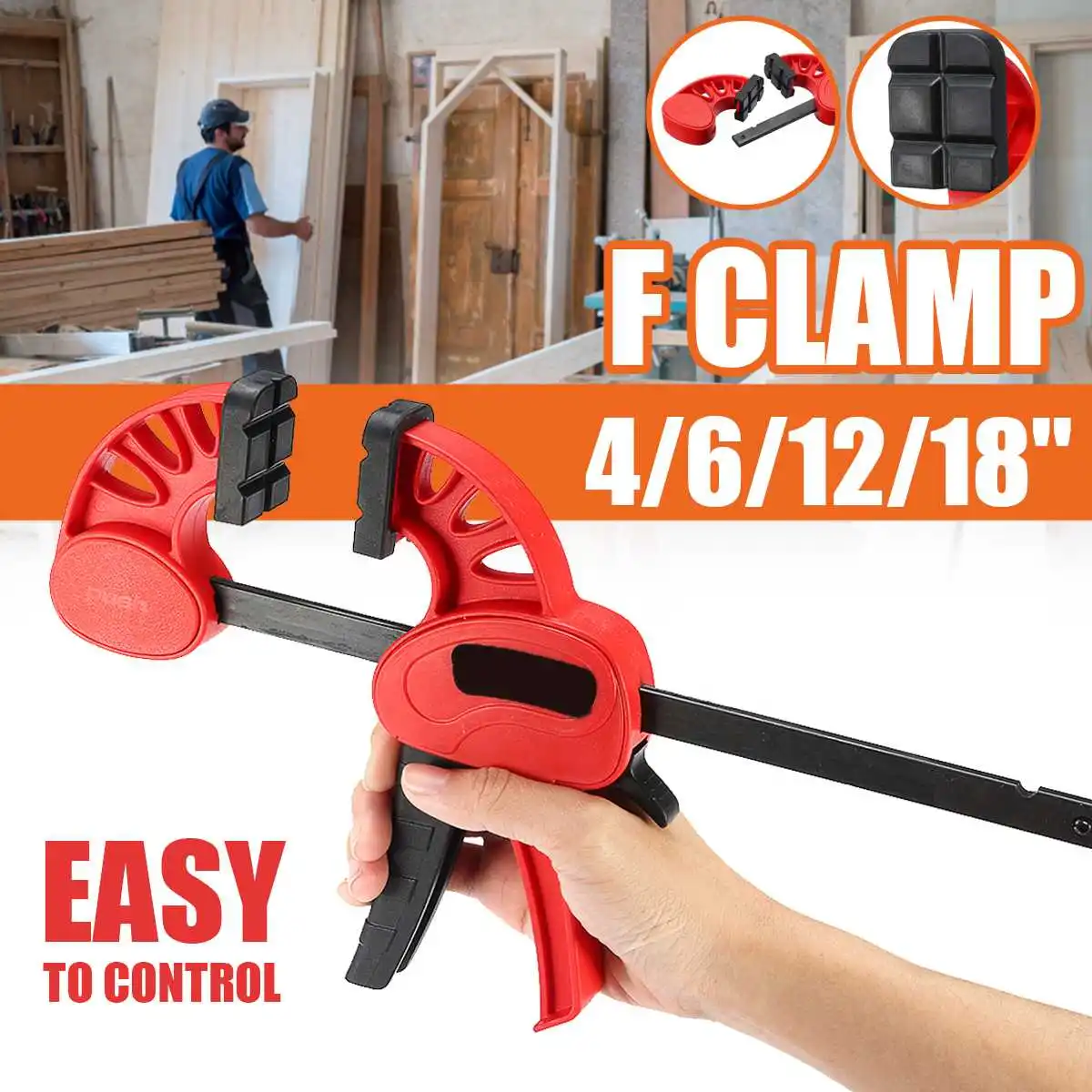 

4/6/12/18'' Heavy Duty F Clamp for Woodworking Bar Clamp Clip Quick Release Parallel Wood Working Clamps Carpenter DIY Hand Tool