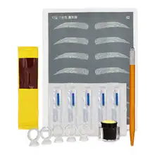 Новые наборы татуировок практика кожи ручка для нанеения татуировки Макияж игла для татуировки бровей пигмент набор