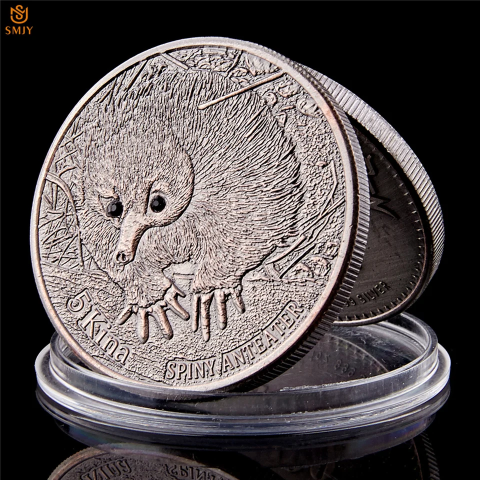 5 шт./лот 2018 азиатские дикие защищенные животные Spiny Anteater антикварные серебряные