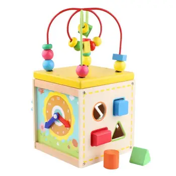 

Children Wooden Multifunction Puzzle Games Round Bead Treasure Box Early Learning Intellectual Development Educational Toy