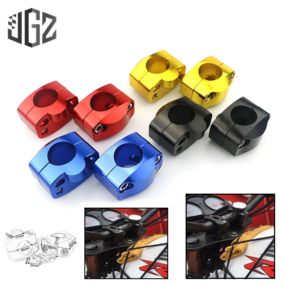 

Pair Motorcycle 28MM Universal CNC Aluminum Handlebar Risers Handle Bar Clamp Mount for Yamaha Honda Kawasaki DUCATI Aprilia BMW