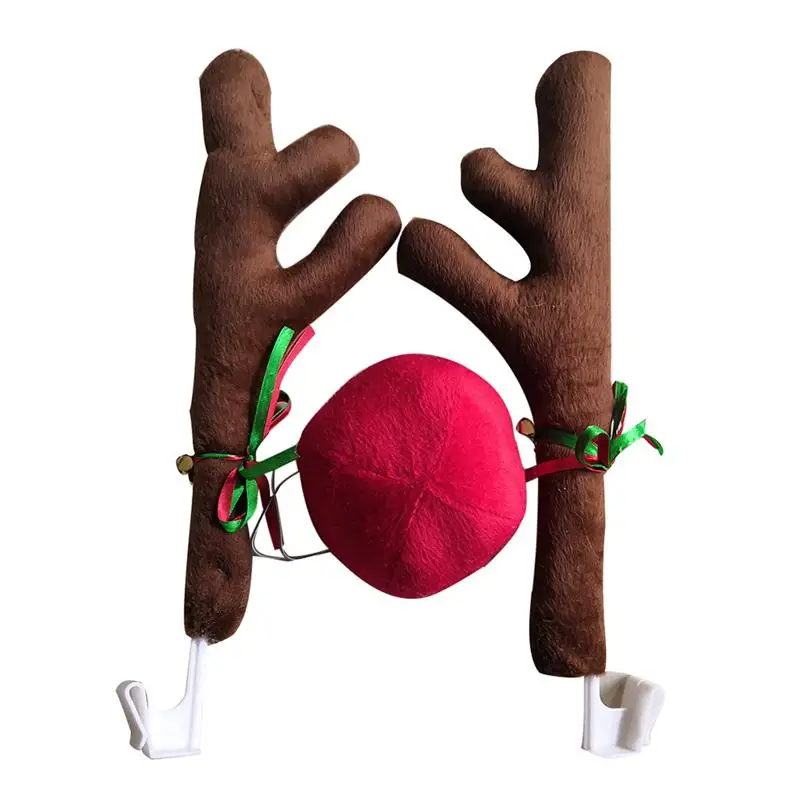 

2pcs Reindeer Vehicle Costumes Christmas Cute Decorative Antler Animal Kit Accessories Decorations for Xmas Car Decor Festival