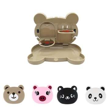 

Tray Box+Cup Holder Foldable Car Seat Back Drink Holder ABS Bottle Cup Holders Folding Dining Table for Travel
