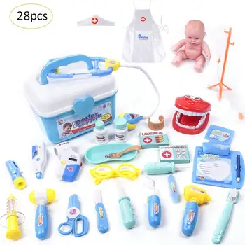 

Children Pretend Play Doctor Nurse Toy Set Portable Suitcase Medical Kit Kids Educational Role Play Costume Educational Toys