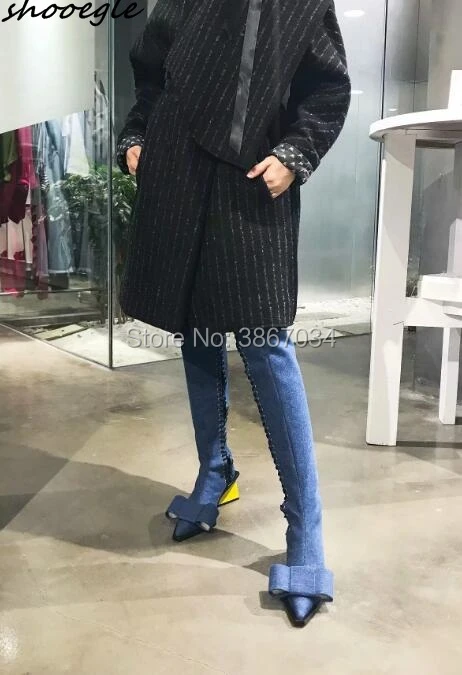 embellished blue jeans