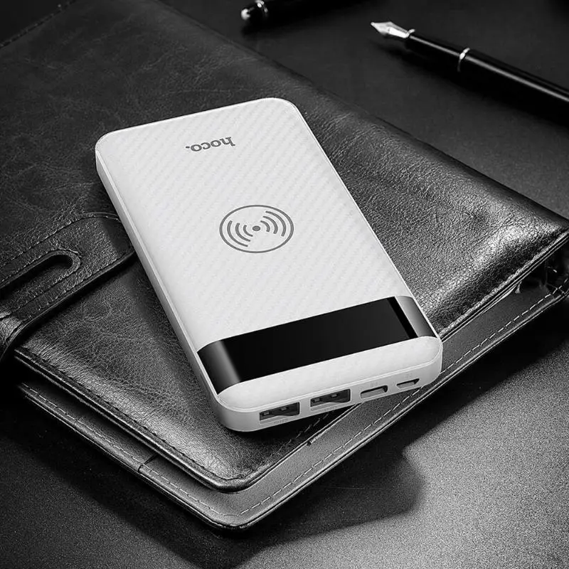 HOCO QI Wireless Charger Power Bank 10000mAh Dual USB with Digital Display External Battery Power Bank for iPhone 8 X XS Max XR HOCO QI Wireless Charger Power Bank 10000mAh Dual USB with Digital Display External Battery Power Bank for iPhone 8 X XS Max XR