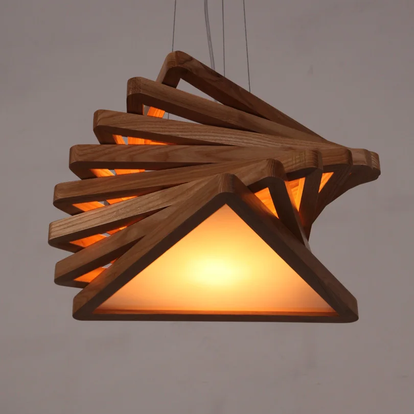 

Nordic Japanese Wood Pendant Light Dining Room Restaurant Bar Droplight