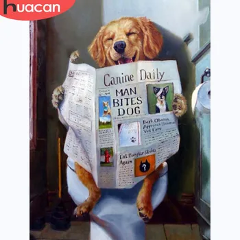 

HUACAN Diamond Painting Full Square Dog Diamond Mosaic 5D DIY Diamond Embroidery Animal Picture Of Rhinestone Decor Home