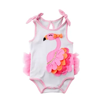 

Flamingo Newborn Baby Girl Cartoon Swimwear One Pieces Bathing Suit Beachwear Swimming Costume 0-18M