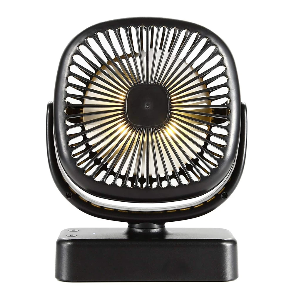 

Camping Fan With LED Light Personal USB Desktop Fan With Hook 2200 MAh Rechargeable Battery Powered Lights Tent Fan Light