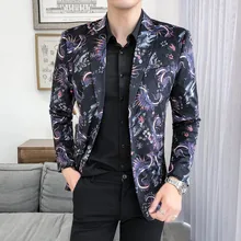 Модный приталенный Блейзер Masculino, Мужской Блейзер, пиджак, Весенняя Повседневная Уличная одежда, мужской блейзер для ночного клуба, выпускного, смокинг, официальная одежда