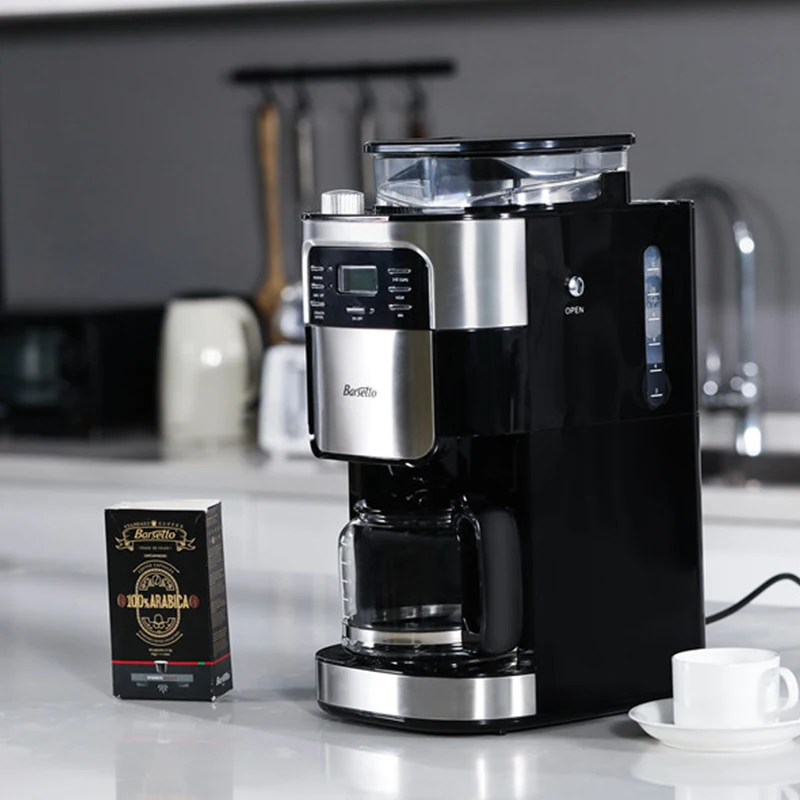 

BARSETTO Household Automatic Coffee Machine Bean Flour Grinding Coffee Maker-EU Plug