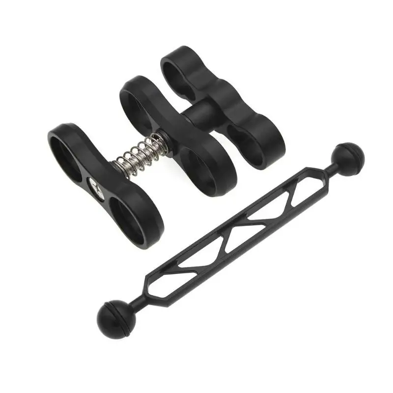 

ALLOYSEED 8 Inch Double Ball Arm for Gopro Strobe Video Light Diving Sports Camera+Aluminum Butterfly Clip Clamp Mount Adapter