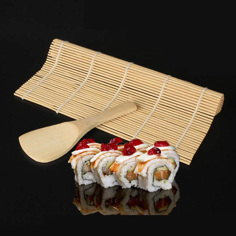 1 шт. скользящий коврик DIY рисовый онигири ролик ложка для суши бамбуковые инструменты для приготовления суши Кухонные гаджеты Аксессуары для приготовления пищи занавеска для суши
