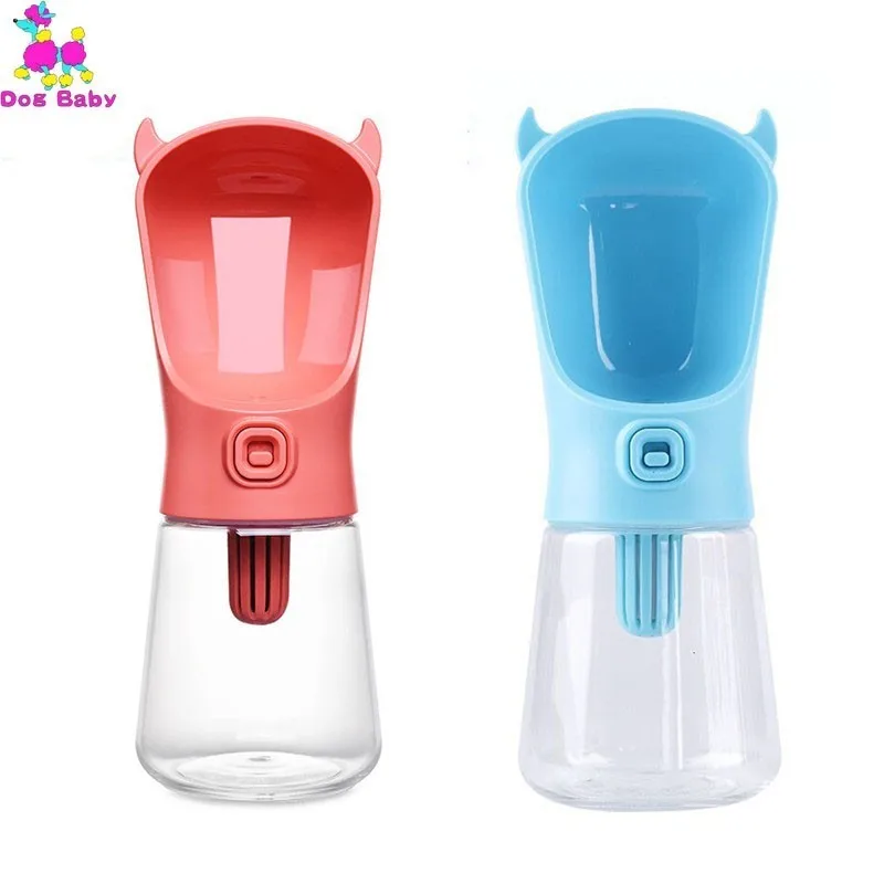 

350ml Dog Travel Water Bottle Dispenser With Carbon Filter Plastic Dog Cat Drinking Water Feeder Portable Outdoor Pet Bowl