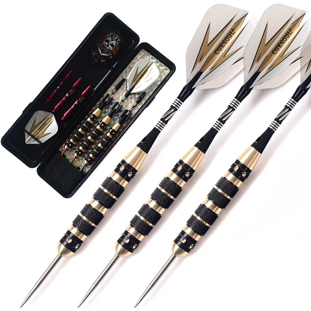 

New CUESOUL Professional Steel Tip Darts 25g Grams Steel Tip Darts Black Coating Brass Barrels Indoor Dartboard Games