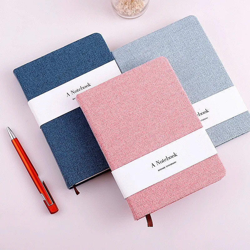 A6 Notebooks For School Office Cloth Cover Vintage Handmade Hardcover