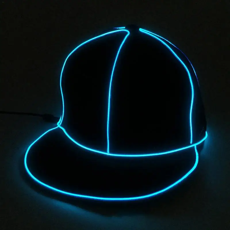 EL Flash Cap светящийся провод модный неоновый светодиодный светильник костюм
