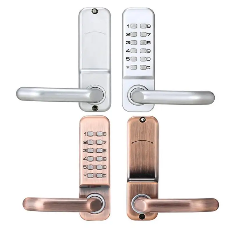 Mechanical Digital Push Button Door Lock Smart Home Keyless Keypad Combination Code Lock Waterproof Password Intelligent Lock