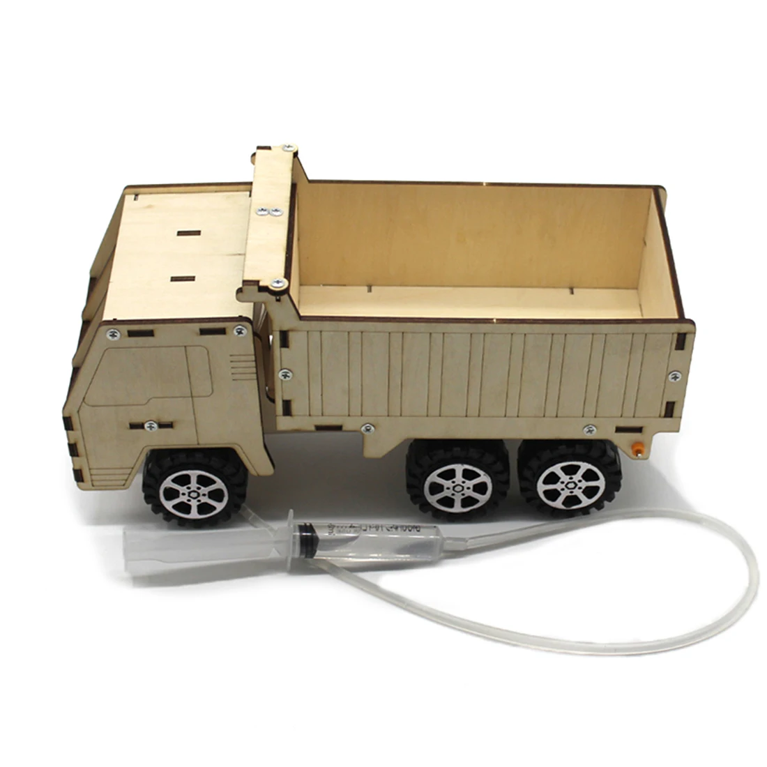 Hydraulic Lift Dump Truck Making Invention Science Experiment Toy Education DIY Wood Paintable Model Assembly Material Kids Car
