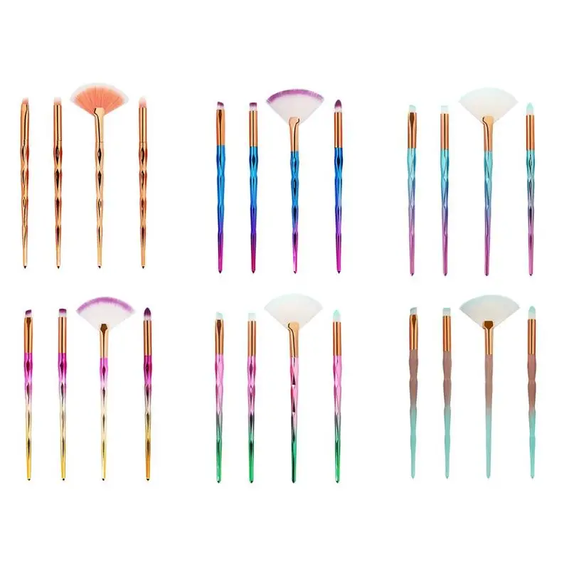 

4pcs/Set Pro Diamond Plastic Handle Makeup Brush Face Eye Shadow Beauty Pen