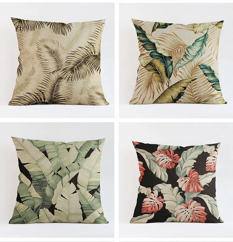 Home Square Cushion CaseThrow Pillow Case Tropical Plant Leaves Soft Room Gift Single Sides Printing cushion cover | Дом и сад
