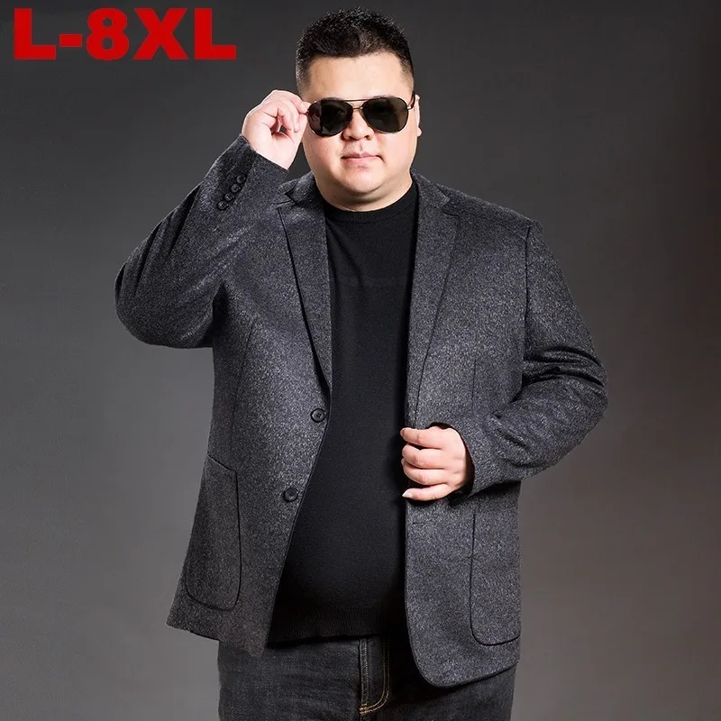 Новинка повседневная одежда 8XL 7XL 6XL 5XL размера плюс для деловых встреч одиночное