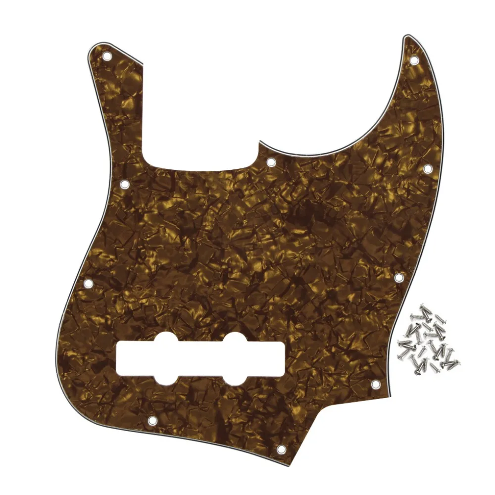Коричневый жемчуг JB бас pick guard pick Guard Scracth Plate 4ply& Винты для 10 отверстий 4 Струнные Запчасти для бас-гитары