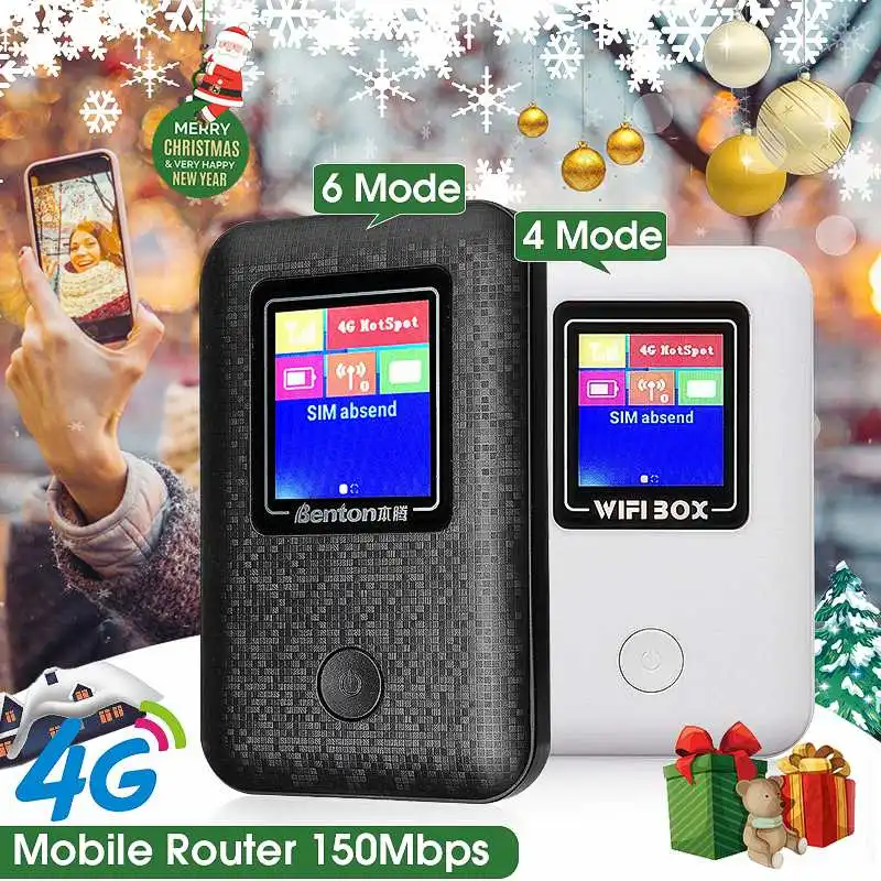 

4Mode/6Mode Wireless 4G Mobile Router 150Mbps Highspeed LCD Pockets Hotspot 2100mAh Portable Wifi Modem Support 8 Devices