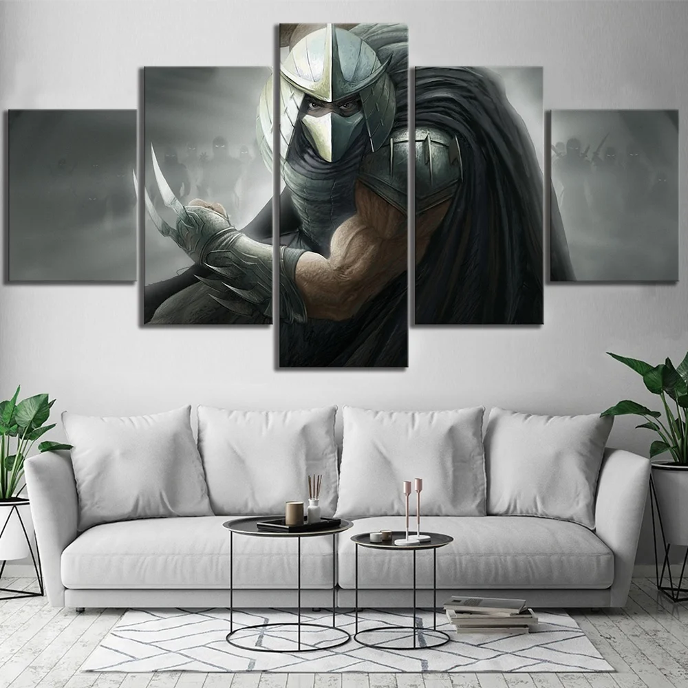

5 Piece Teenage Mutant Ninja Turtles Shredder Artwork Video Game Poster Canvas Art Wall Painting for Living Room Decor