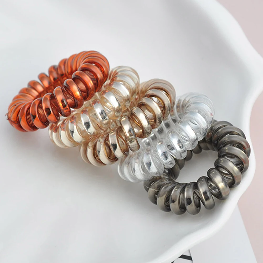 5Pcs Spiral Shape Elastic Hair Bands Ponytail Holders Hair tie Gum