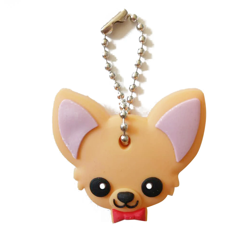 Милый брелок для ключей с щенком Мопсом кошкой кроликом DIY силиконовый чехол