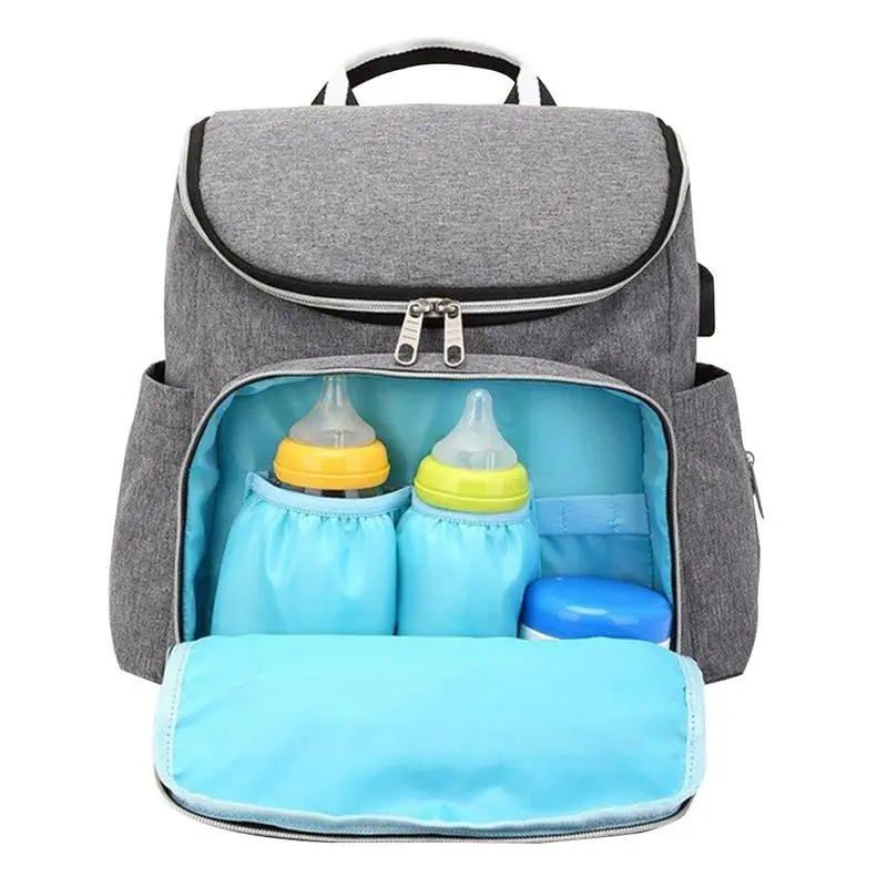 

Large Capacity USB Mummy Bag Multi-functional Nursing Bottle Diaper Bag Stroller Bags Travel Backpack For Baby