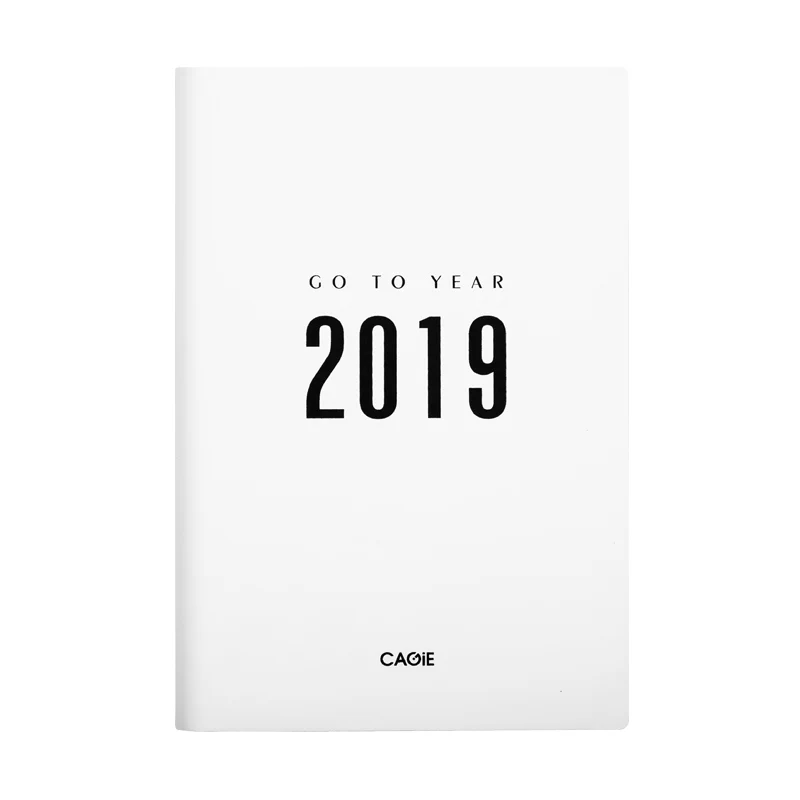 

A5 Notebook 2019 week planner PU leather Cute Efficiency Daily Monthly Planner school Schedule book 1902